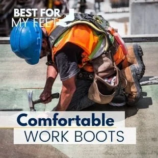 a construction worker wearing a very comfortable pair of work boots whilst doing his job