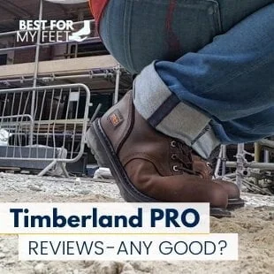 a construction worker wearing a pair of timberland pro pit boss work boots at work