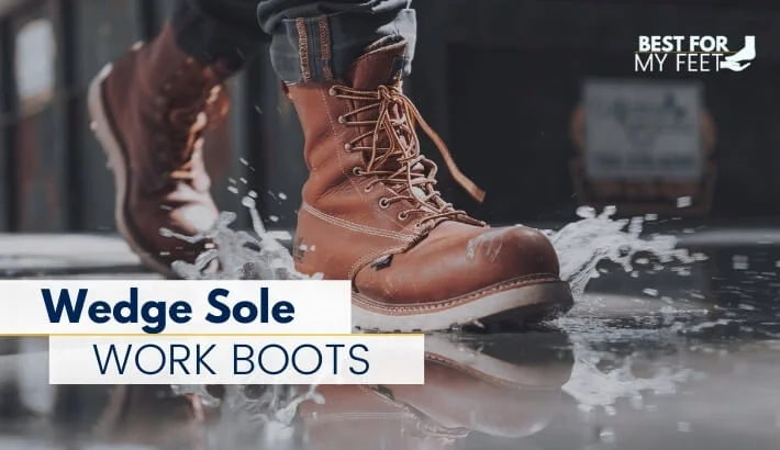 a pair of wedge sole work boots from the brand called Thorogood