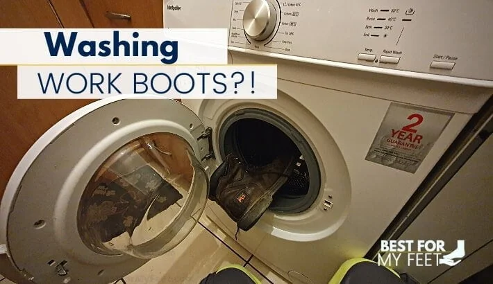 myself putting my work boots in the washing machine