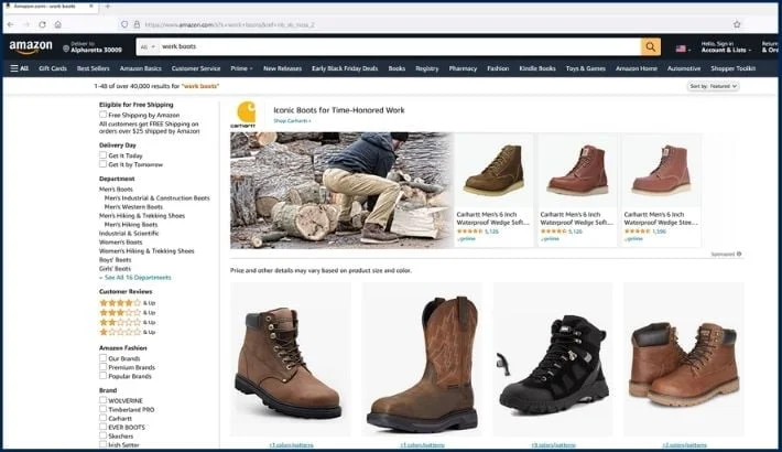 looking to buy work boots on Amazon.com