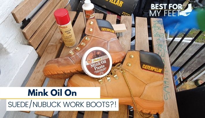 these are a few different types of mink oil products that have been used on my suede/nubuck leather work boots.