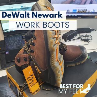 reviewing my brand new pair of safety work boots from DeWalt called the Newark.