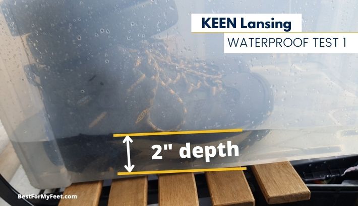 testing the waterproofing system of the KEEN lansing mid work boots part one