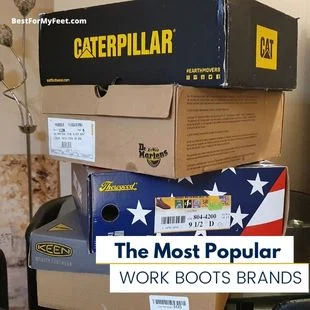 a few boxes of boots that made it in the list of the top brands of work boots