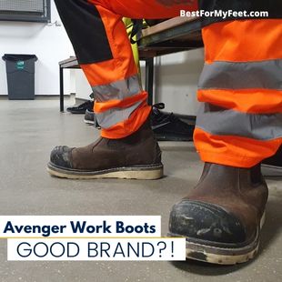 wearing my Avenger work boots at work.