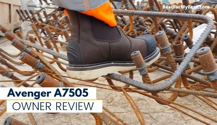 wearing my Avegner work boots on a construction site in order to gather information for this full in-depth review about these work boots.