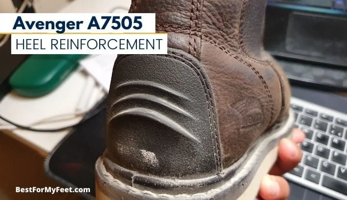 showing the heel guard at the back of my Avenger safety work boots.