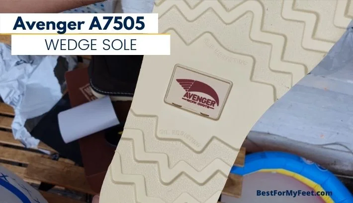 showing the wedge outsole of my Avenger composite toe work boots.