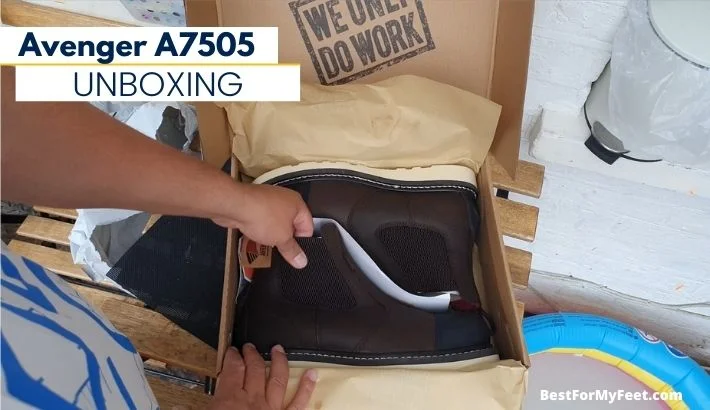 unboxing my new work boots from FSI Footwear Specialties, the Avenger A7505 Romeo with wedge sole.