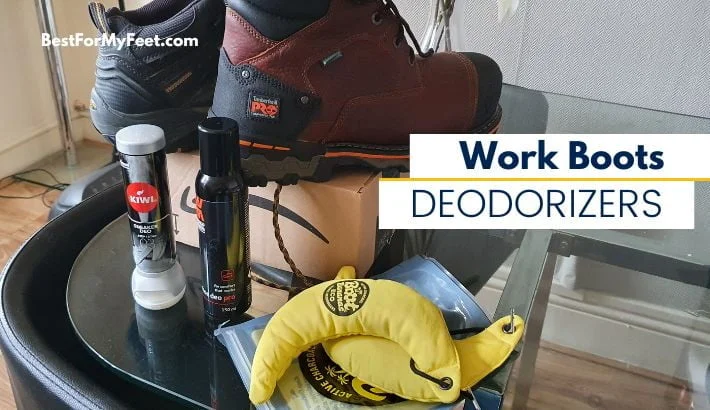 these are the few different work boots deodorizers I have: boot banana insert, KIWI sprayer and Regular boots sprayer.