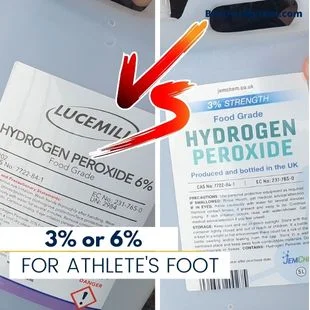 showing my two bottles of hydrogen peroxide. One comes with a 3% hydrogen peroxide and the other is 6% hydrogen peroxide solution and today I'm comparing them.