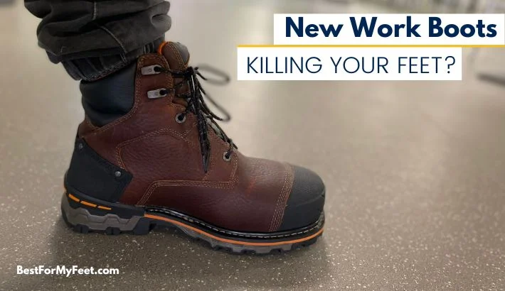 wearing my new pair of work boots and they hurt my feet a little bit