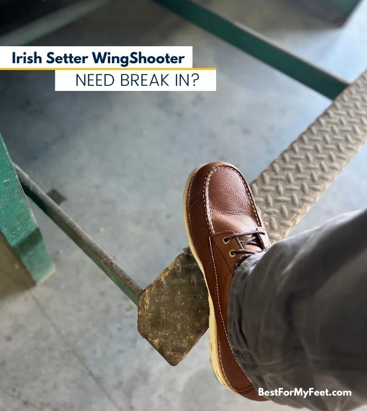 wearing my Irish Setter Wingshooter ST wedge sole work boots on concrete floors