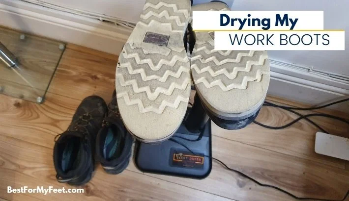 drying my work boots before store them 