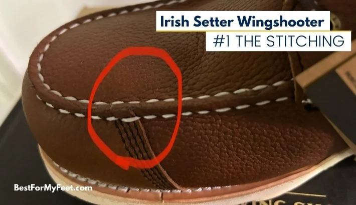 the stitching around the toe cap in my Irish Setter Wingshooter ST work boots