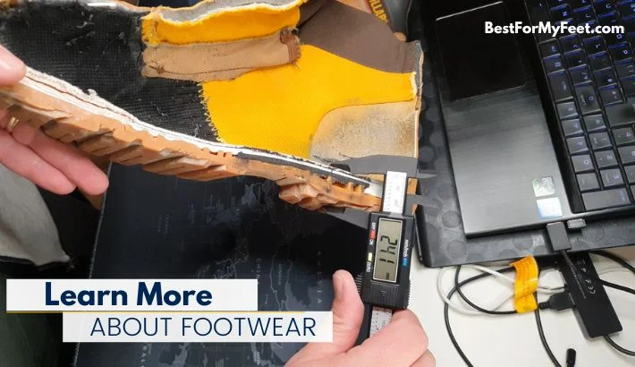 showing one boot I cut in half in order to learn more about the shank and what else goes inside.