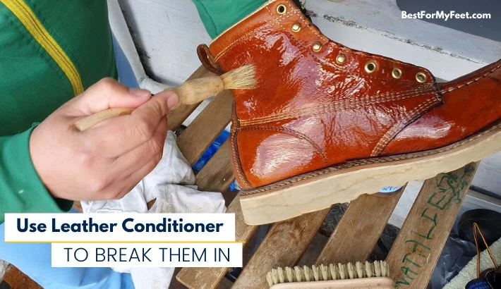using some mink oil in order to prevent my new work boots from squeaking.