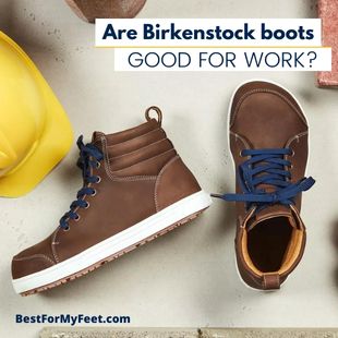 a pair of safety steel toe work boots from the brand called Birkenstock.