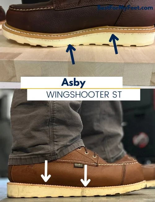 irish setter wingshooter st versus irish setter ashby work boots, comparing the arch support on these work boots.