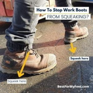 wearing my squeaky work boots on a construction site