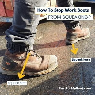 wearing my squeaky work boots on a construction site